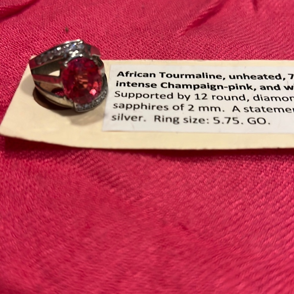 Tourmaline pink ring